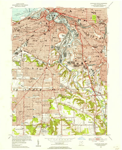 United States Geological Survey Cleveland South, OH (1953, 24000-Scale) digital map