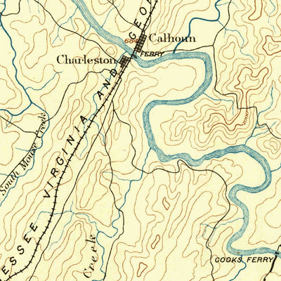 United States Geological Survey Cleveland, TN (1892, 125000-Scale) digital map