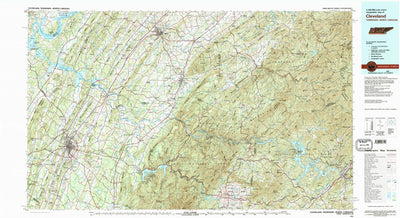 United States Geological Survey Cleveland, TN-NC (1981, 100000-Scale) digital map
