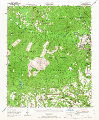 United States Geological Survey Clifdale, NC (1948, 62500-Scale) digital map