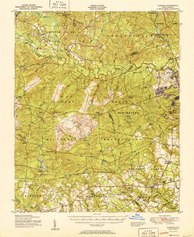 United States Geological Survey Clifdale, NC (1951, 62500-Scale) digital map