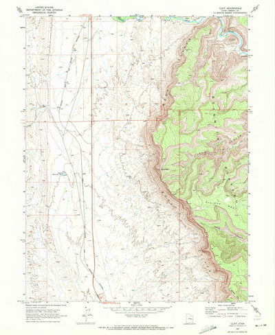 United States Geological Survey Cliff, UT (1969, 24000-Scale) digital map
