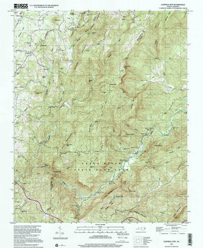 United States Geological Survey Cliffield Mountain, NC (1997, 24000-Scale) digital map