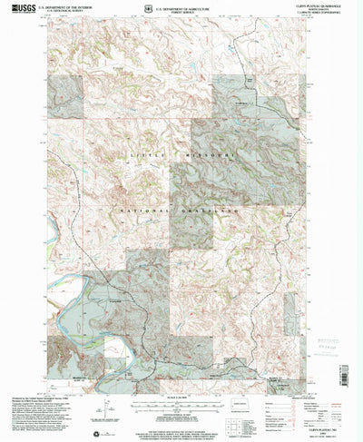 United States Geological Survey Cliffs Plateau, ND (1997, 24000-Scale) digital map