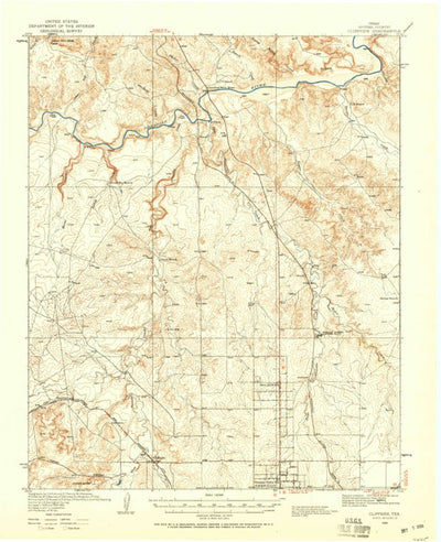 United States Geological Survey Cliffside, TX (1934, 62500-Scale) digital map