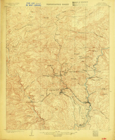 United States Geological Survey Clifton, AZ (1902, 62500-Scale) digital map