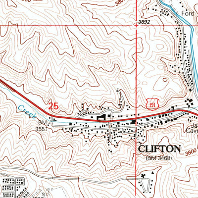United States Geological Survey Clifton, AZ (1997, 24000-Scale) digital map