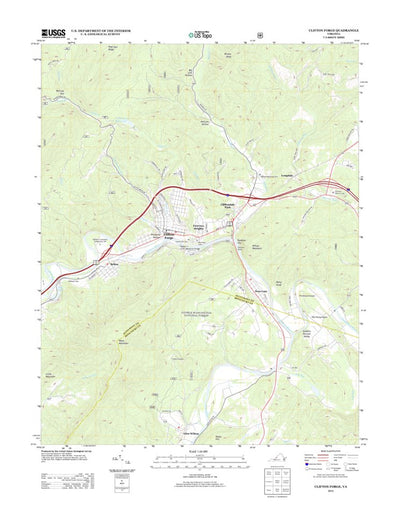 United States Geological Survey Clifton Forge, VA (2013, 24000-Scale) digital map