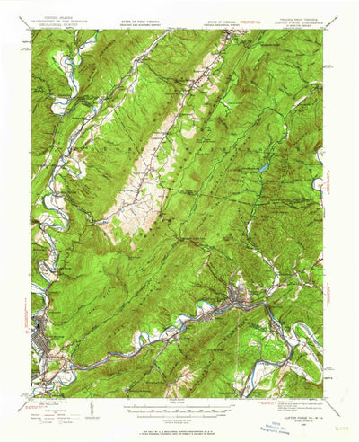 United States Geological Survey Clifton Forge, VA-WV (1945, 62500-Scale) digital map