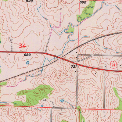 United States Geological Survey Clifton Hill, MO (1953, 24000-Scale) digital map
