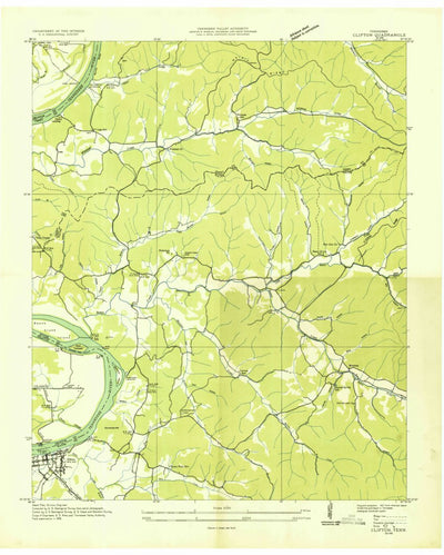 United States Geological Survey Clifton, TN (1936, 24000-Scale) digital map