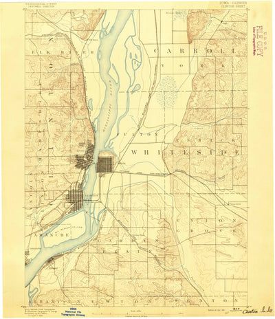 United States Geological Survey Clinton, IA-IL (1891, 62500-Scale) digital map