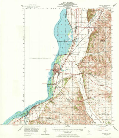 United States Geological Survey Clinton, IA-IL (1952, 62500-Scale) digital map