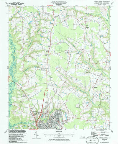United States Geological Survey Clinton North, NC (1986, 24000-Scale) digital map