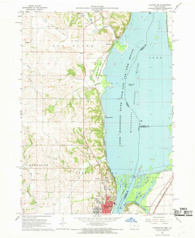 United States Geological Survey Clinton NW, IA-IL (1967, 24000-Scale) digital map