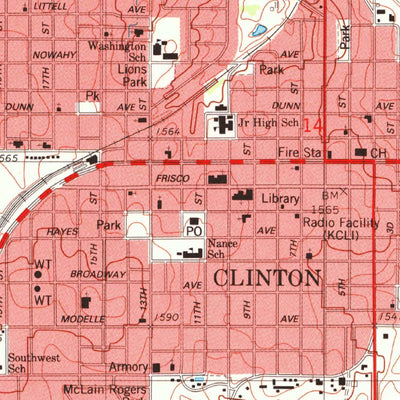 United States Geological Survey Clinton, OK (1983, 24000-Scale) digital map