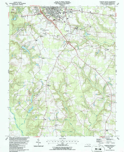 United States Geological Survey Clinton South, NC (1986, 24000-Scale) digital map