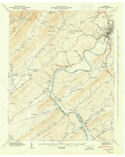 United States Geological Survey Clinton, TN (1946, 24000-Scale) digital map