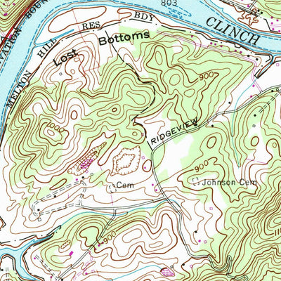 United States Geological Survey Clinton, TN (1968, 24000-Scale) digital map