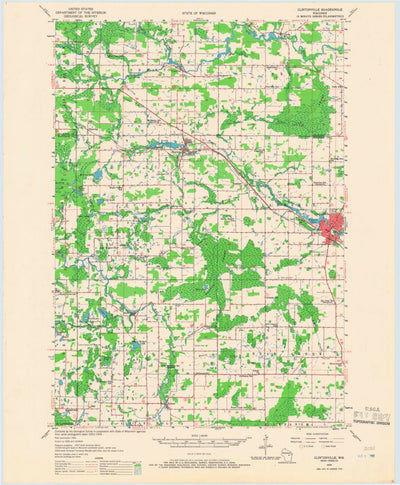 United States Geological Survey Clintonville, WI (1955, 48000-Scale) digital map