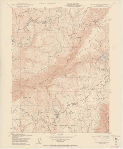 United States Geological Survey Clipper Mills, CA (1950, 24000-Scale) digital map