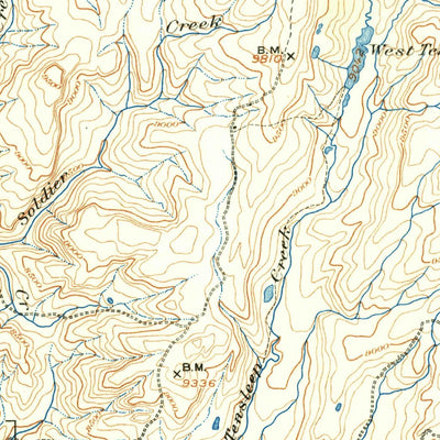 United States Geological Survey Cloud Peak, WY (1899, 125000-Scale) digital map