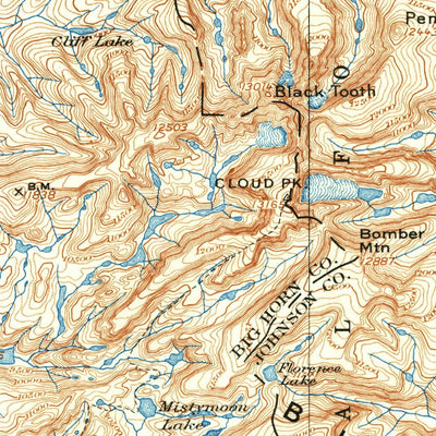 United States Geological Survey Cloud Peak, WY (1899, 125000-Scale) digital map