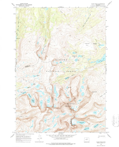United States Geological Survey Cloud Peak, WY (1967, 24000-Scale) digital map