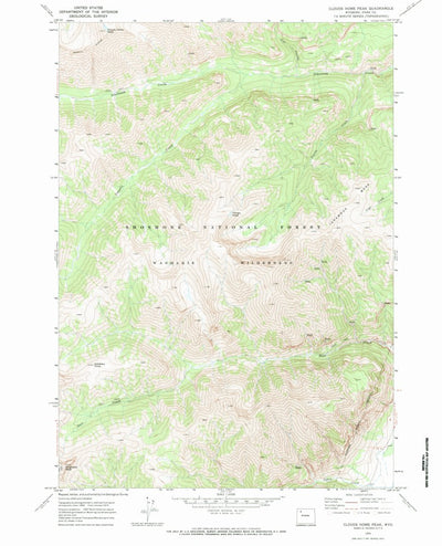 United States Geological Survey Clouds Home Peak, WY (1970, 24000-Scale) digital map