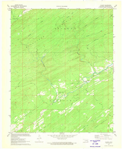 United States Geological Survey Cloudy, OK (1972, 24000-Scale) digital map