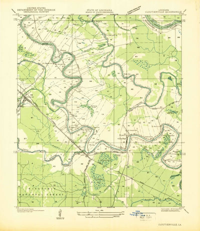 United States Geological Survey Cloutierville, LA (1937, 31680-Scale) digital map
