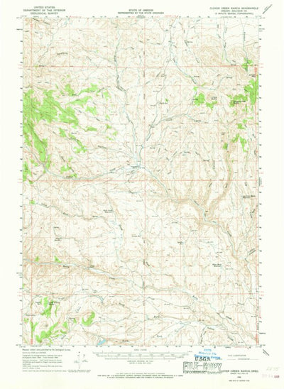 United States Geological Survey Clover Creek Ranch, OR (1966, 62500-Scale) digital map