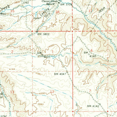 United States Geological Survey Clover Creek Ranch, OR (1966, 62500-Scale) digital map