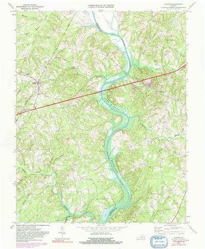 United States Geological Survey Clover, VA (1968, 24000-Scale) digital map