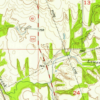 United States Geological Survey Cloverdale, IN (1956, 24000-Scale) digital map
