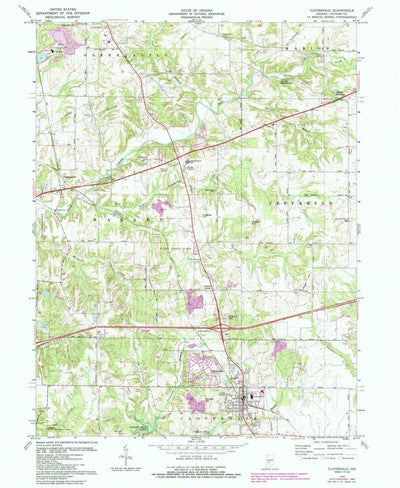 United States Geological Survey Cloverdale, IN (1970, 24000-Scale) digital map