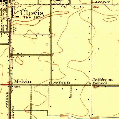 United States Geological Survey Clovis, CA (1923, 31680-Scale) digital map