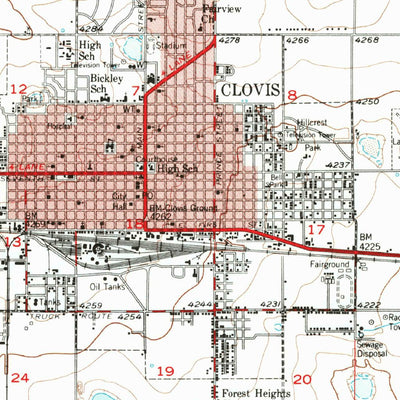 United States Geological Survey Clovis, NM-TX (1957, 62500-Scale) digital map