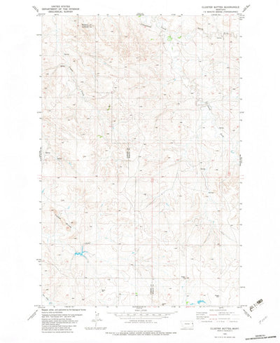 United States Geological Survey Cluster Buttes, MT (1982, 24000-Scale) digital map