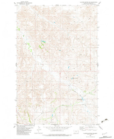 United States Geological Survey Cluster Buttes NW, MT (1982, 24000-Scale) digital map