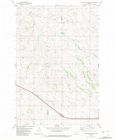 United States Geological Survey Cluster Buttes SE, MT (1982, 24000-Scale) digital map