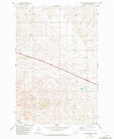 United States Geological Survey Cluster Buttes SW, MT (1982, 24000-Scale) digital map