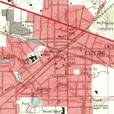 United States Geological Survey Clyde, OH (1969, 24000-Scale) digital map