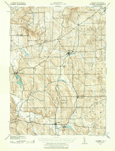 United States Geological Survey Clymer, NY (1939, 62500-Scale) digital map