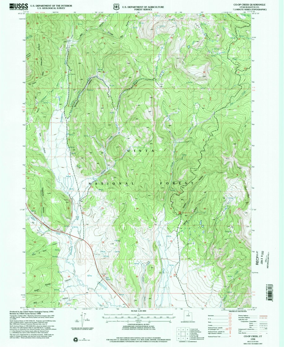 Co-Op Creek, UT (1998, 24000-Scale) Map by United States Geological ...