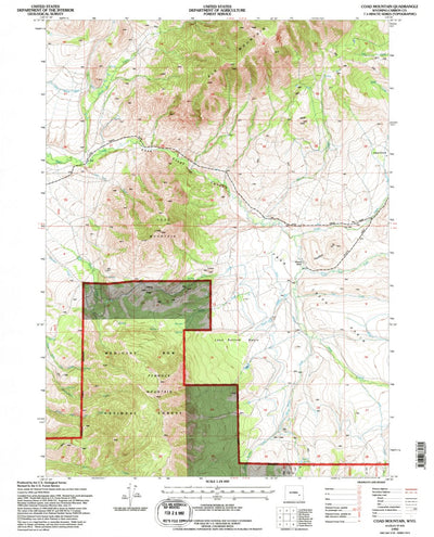 United States Geological Survey Coad Mountain, WY (1992, 24000-Scale) digital map