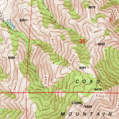 United States Geological Survey Coad Mountain, WY (1992, 24000-Scale) digital map