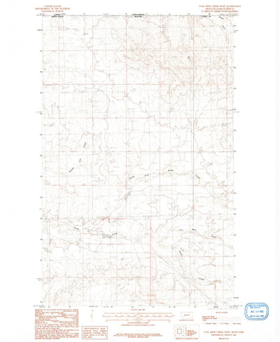 United States Geological Survey Coal Mine Creek West, MT (1984, 24000-Scale) digital map