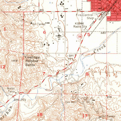 United States Geological Survey Coalinga, CA (1956, 62500-Scale) digital map