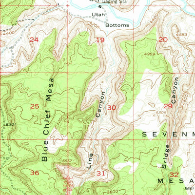 United States Geological Survey Coates Creek, UT-CO (1954, 62500-Scale) digital map